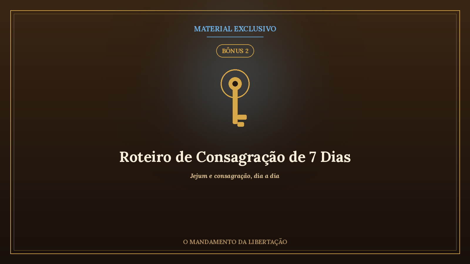 Capa do Roteiro de Consagração de 7 Dias